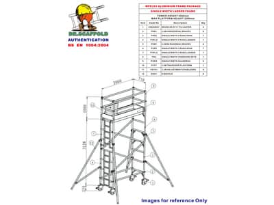WPK203 - 3.38米平臺鋁合金移動式腳手架