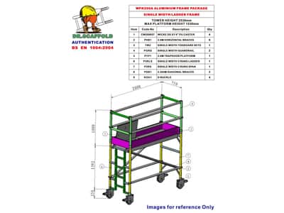 WPK200A - 1.53米平臺鋁合金移動式腳手架