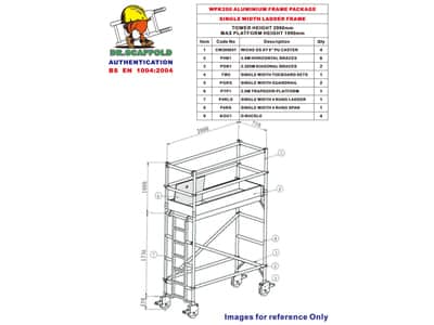 WPK200 - 2米平臺鋁合金移動式腳手架